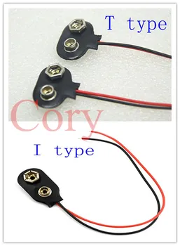 Черно, червено 9 кабелна връзка 9 В скоба за батерията Конектор обтегач