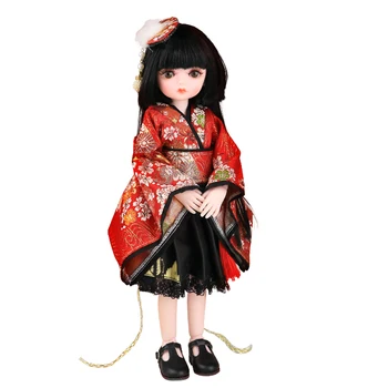 Япония Кимоно Момиче Кукла с Грим Облекло Костюм Играчки за Момичета Аксесоари за Кукла с Дрехи 1/6 Bjd Кукла Пълен Набор от 32 см Pokemon