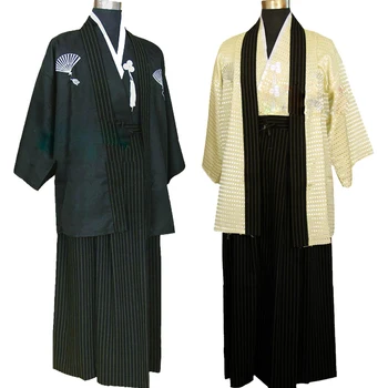 Японското Кимоно Халат Костюм Мъжки Официално Облекло Костюм Униформи Самурай Сценичното Представяне